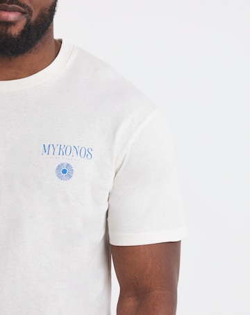 Jack & Jones Mykonos Back Graphic T-Shirt - Cream
