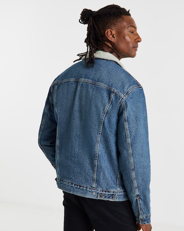 Levi's Sherpa Denim Trucker Jacket - Medium Blue