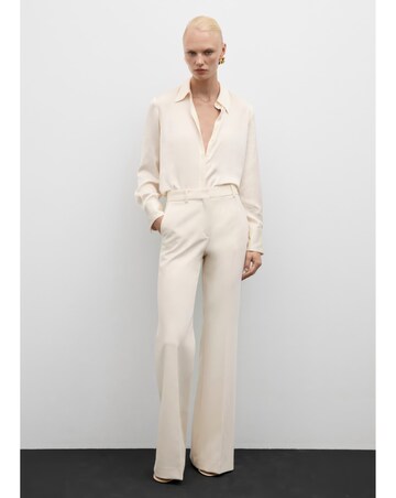 Mango Ideale Satin Cream Shirt