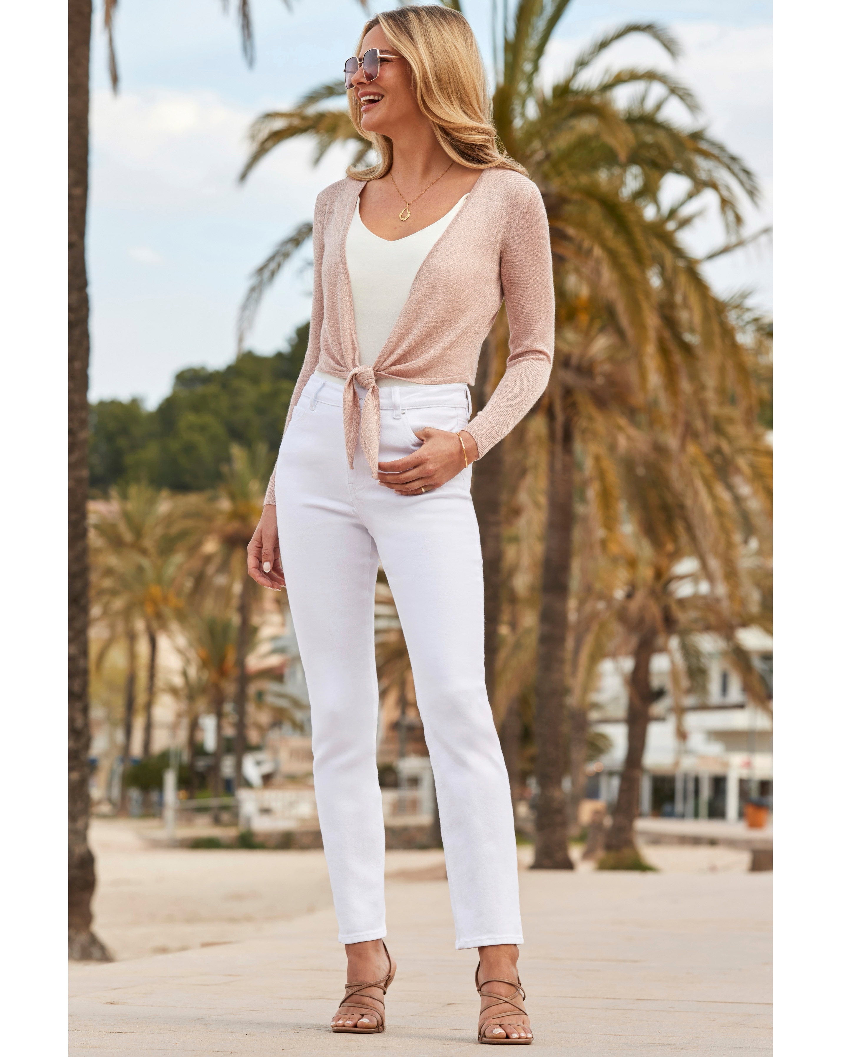 Sosandar Metalllic Tie Shrug Cardigan | JD Williams