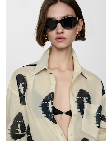 Mango Brandy Abstract Print Semi Sheer Shirt