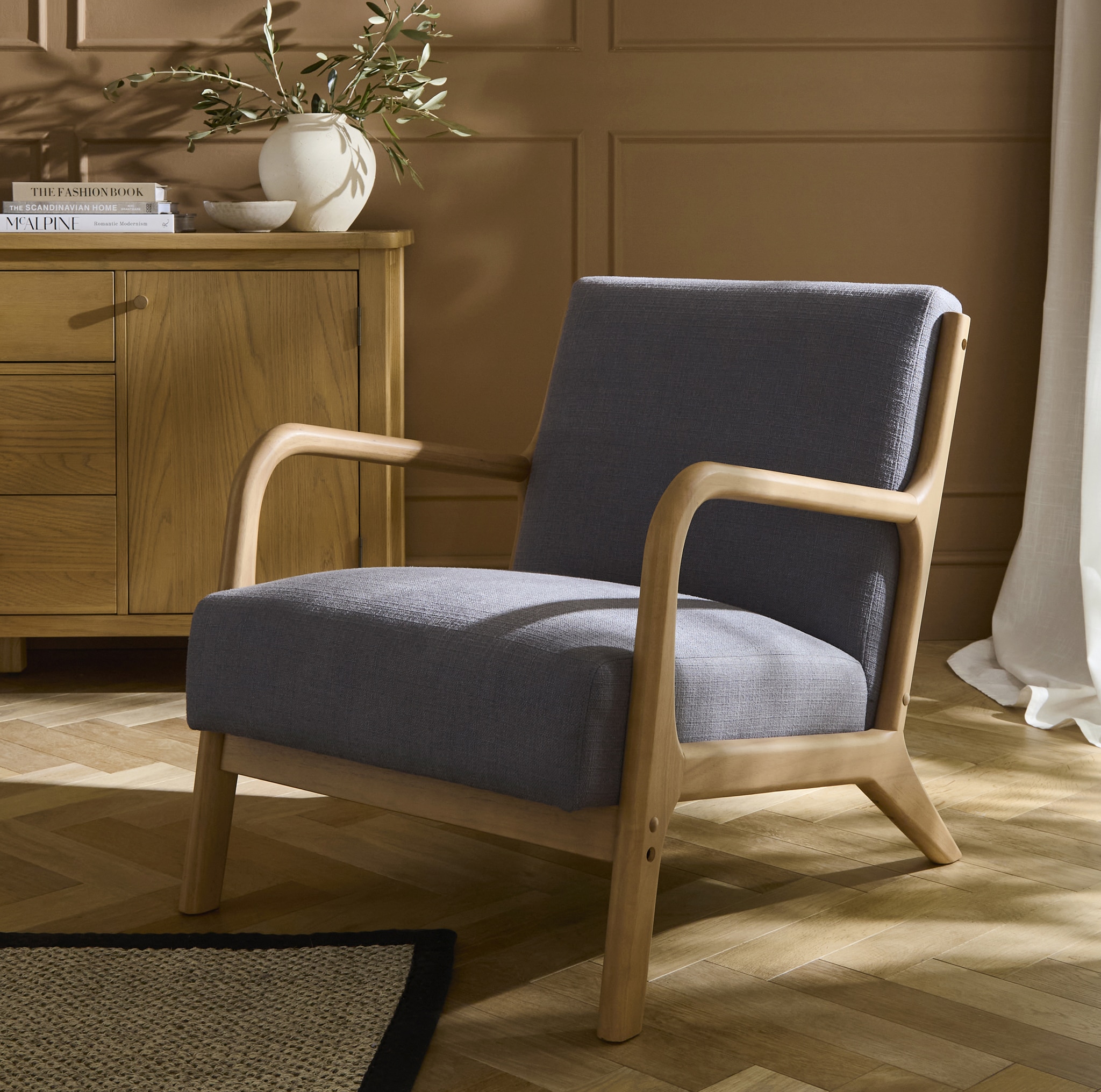 JD Williams accent chair in a living room