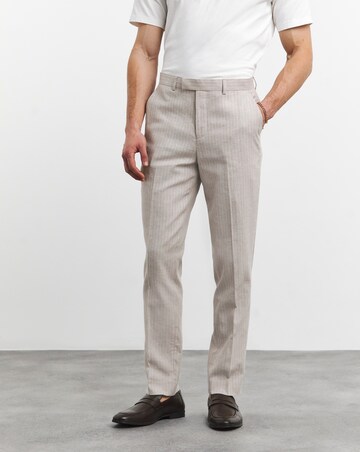 Linen Blend Pinstripe Suit Trouser