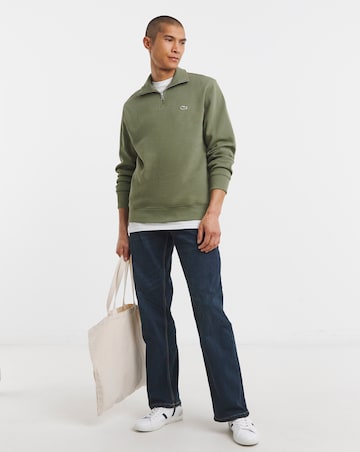 Lacoste Classic 1/4 Zip Sweat Top - Khaki