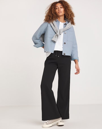 Denim Blue Linen Utility Jacket