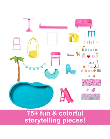 Barbie Dreamhouse Playset with 75+ Accessories & 3-Story Slide