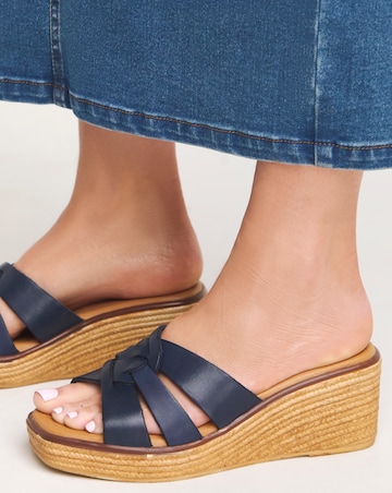 Janet Leather Wedge Mule Extra Wide EEE Fit