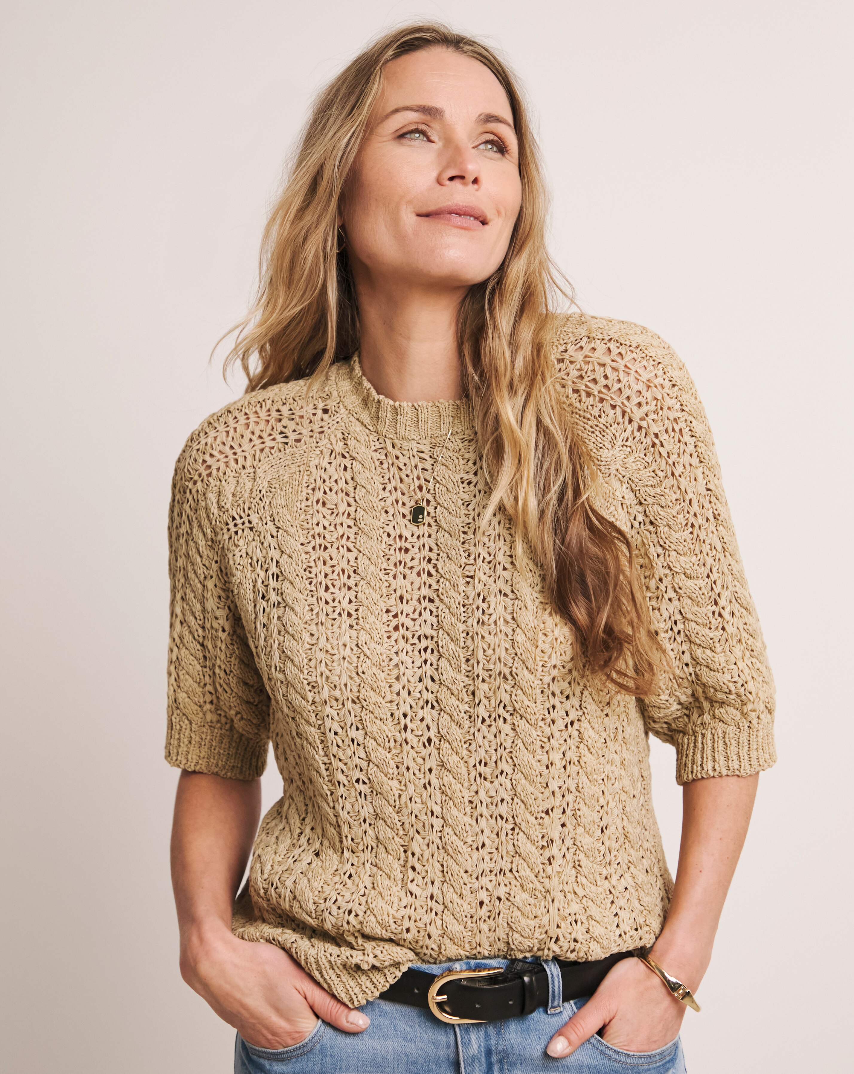 Anthology Stone Cable Half Sleeve T-shirt