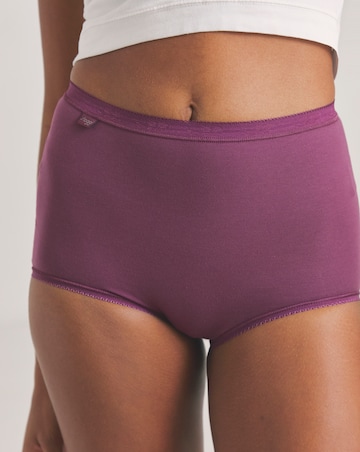 Sloggi (3 Pack) Basic Maxi Knicker, Pale Pink/Mid Pink/Plum