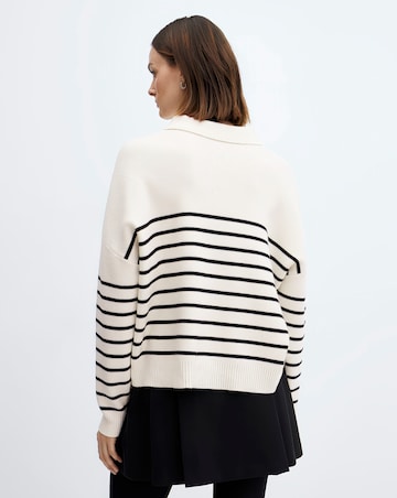 Mango Button Collar Knit Sweater