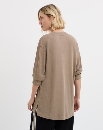 Soft Touch Ribbed V-Neck Longline Top