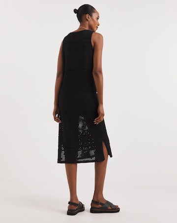 Black Crochet Midaxi Dress