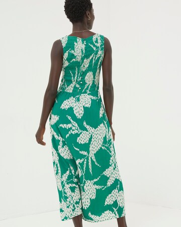 FatFace Aria Textured Leaves Midi Dress