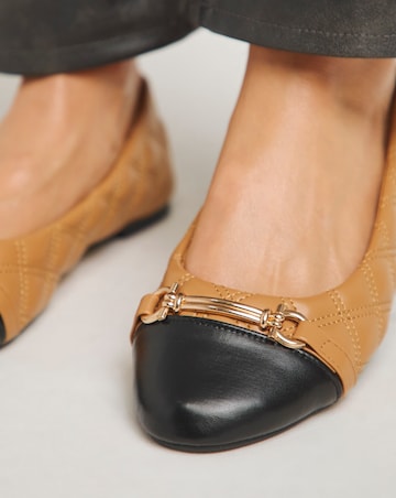 Indiyaya Toe Cap Snaffle Ballerina Shoes Wide E Fit