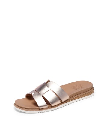 Skechers Bobs Desert Kiss Low Duraleather Rose Gold Sandals - Standard Fit (D)