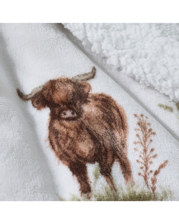 Catherine Lansfield Angus Highland Cow Fleece Throw