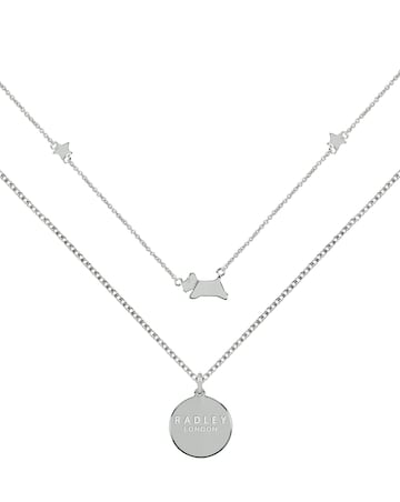 Radley Ladies Silver Plated Leaping Dog and Stars Double Chain Necklace