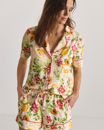 Figleaves Revere Pyjama Short Set In A Bag Fruit Print