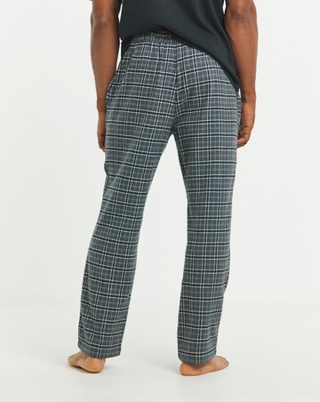 2 Pack Brushed Flannel Check Pyjama Bottoms