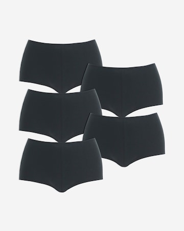 Pretty Secrets (5 Pack) Cotton Boy Short Knickers Black