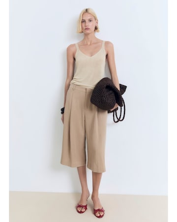 Mango Lurex Knitted V-Neck Top