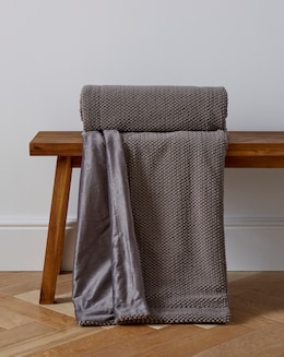 Bobble Fleece Throw - Grey