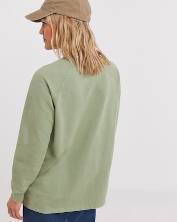Green Acid Wash Classic Longline Sweatshirt