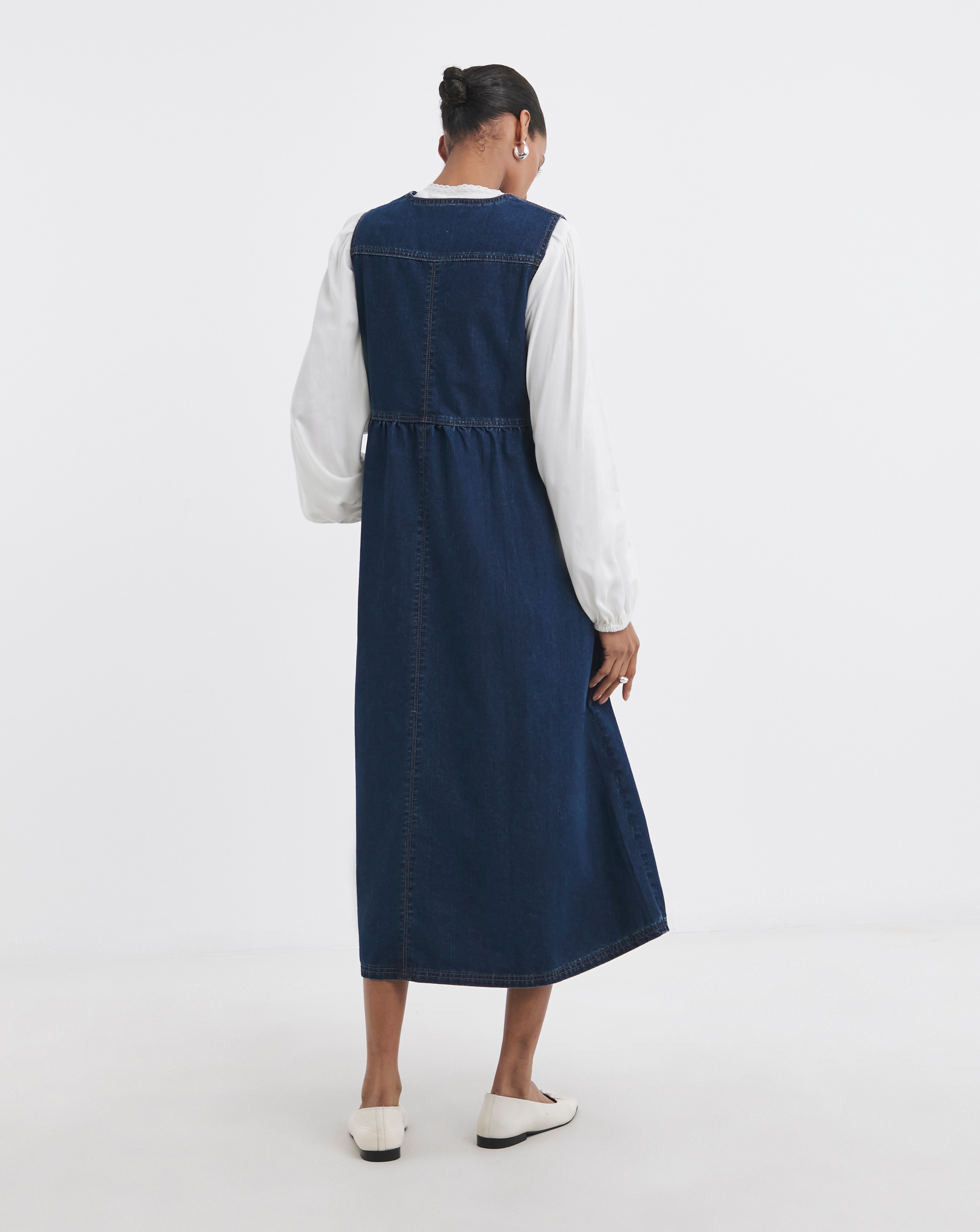 Indigo 1/2 Zip Collar Denim Dress | JD Williams