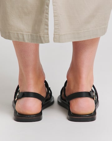 Mona Leather Hardware Gladiator Sandal - Wide Fit (E)