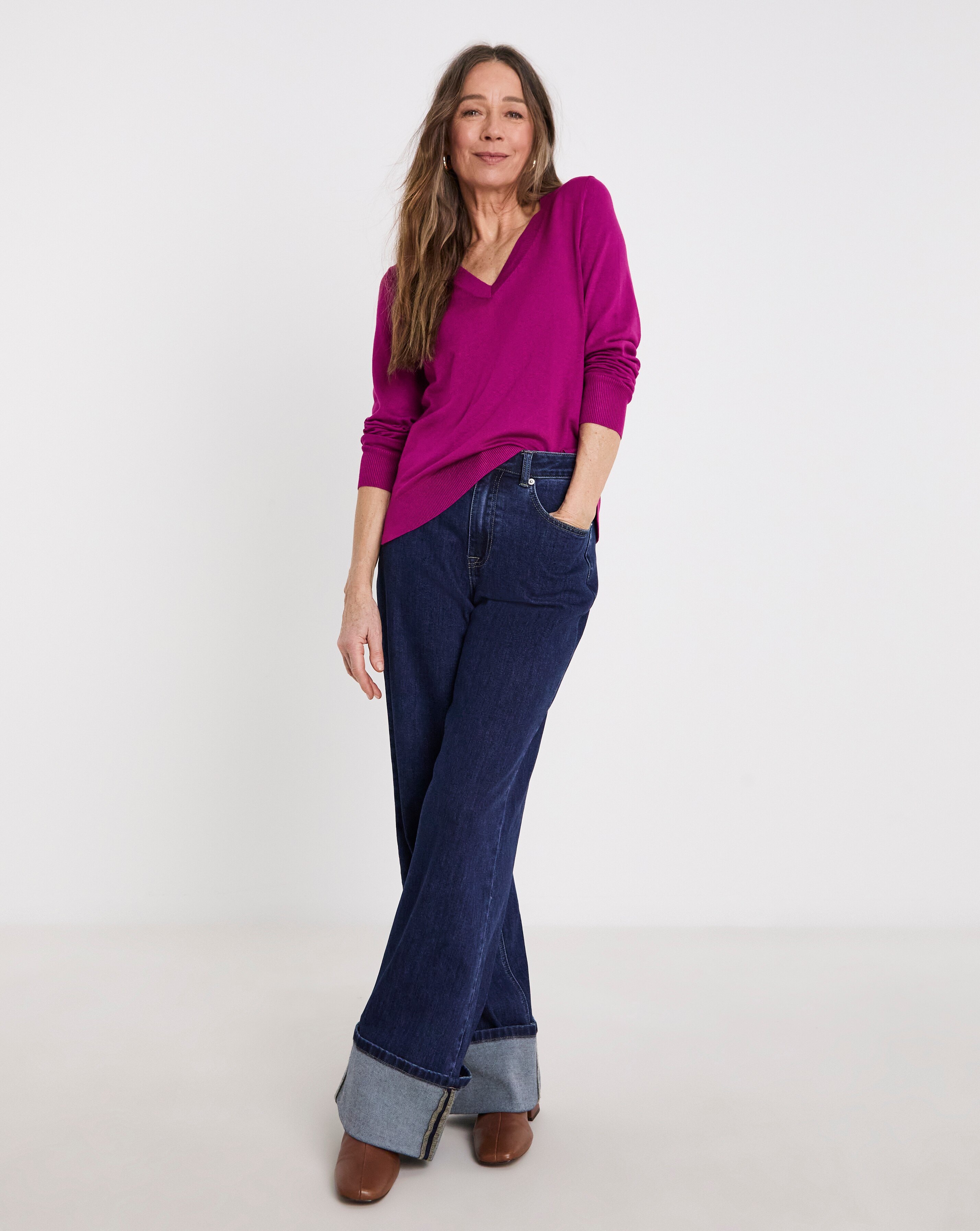 Purple V Neck Jumper