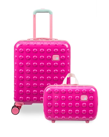 IT Luggage Bobble Bloc Kids 2pc Suitcase Set - Raspberry Rose