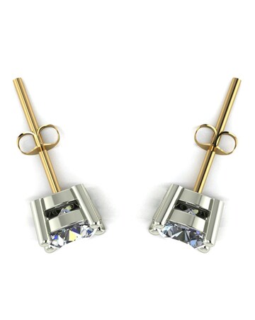 9ct Gold 1.00ct Total Eq Moissanite Earrings