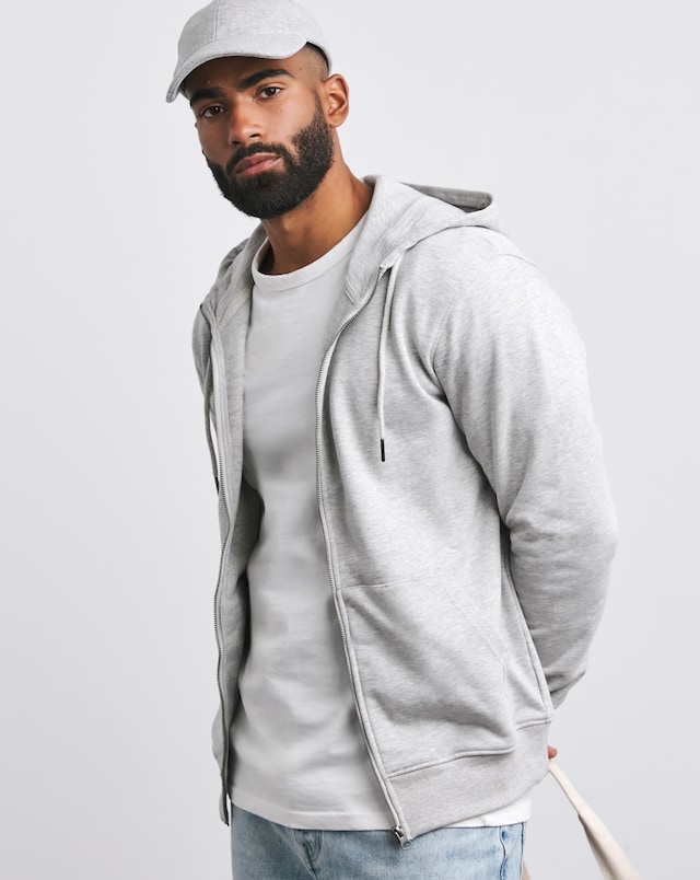 Full Zip Hoodie - Grey Marl