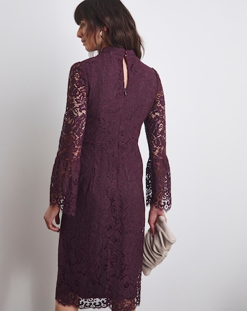 Joanna Hope High Neck Lace Midi Dress