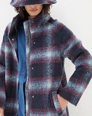 FatFace Freya Wool Blend Check Coat