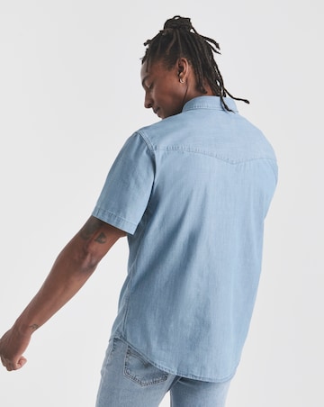 Levi's Short Sleeve Relaxed Fit Western Shirt - Light Blue