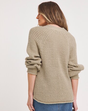 Cardigan With Rolled Hem