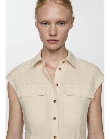 Mango Pure Linen Shirt Dress with Tie Detail | JD Williams