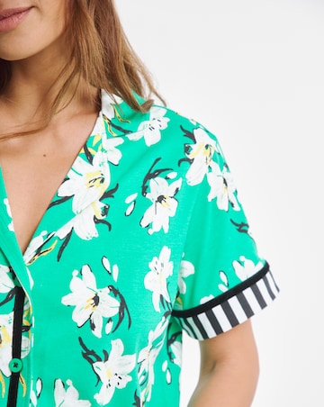 Joe Browns Lily Print Pyjama Set Green Print