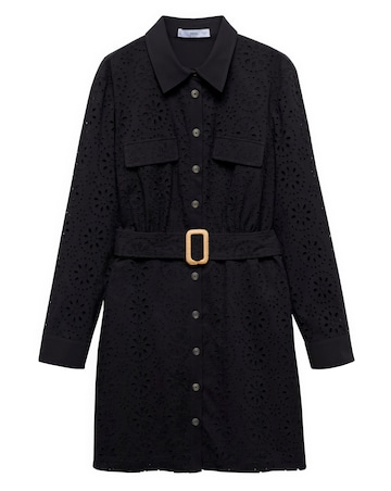 Mango Shirly Broiderie Anglaise Mini Shirt Dress