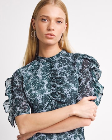 Whistles Winter Garden Print Midi Dress