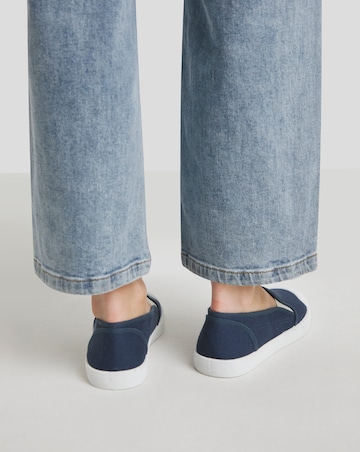 Simply Be Dalton Slip On Plimsole Trainers - Wide Fit (E)