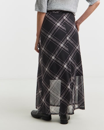 Check Print Mesh Skirt