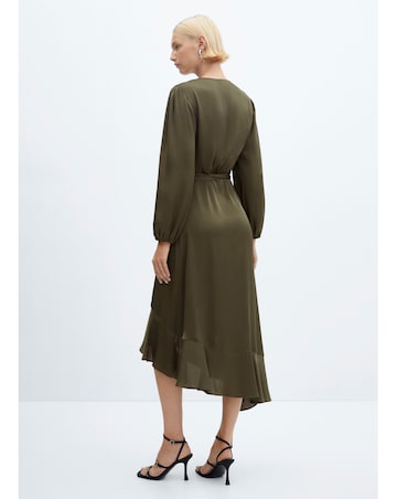 Mango Ruffle Wrap Dress