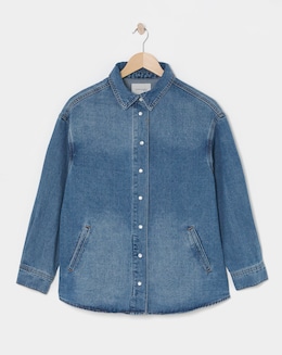 Mid Blue Oversized Denim Shacket