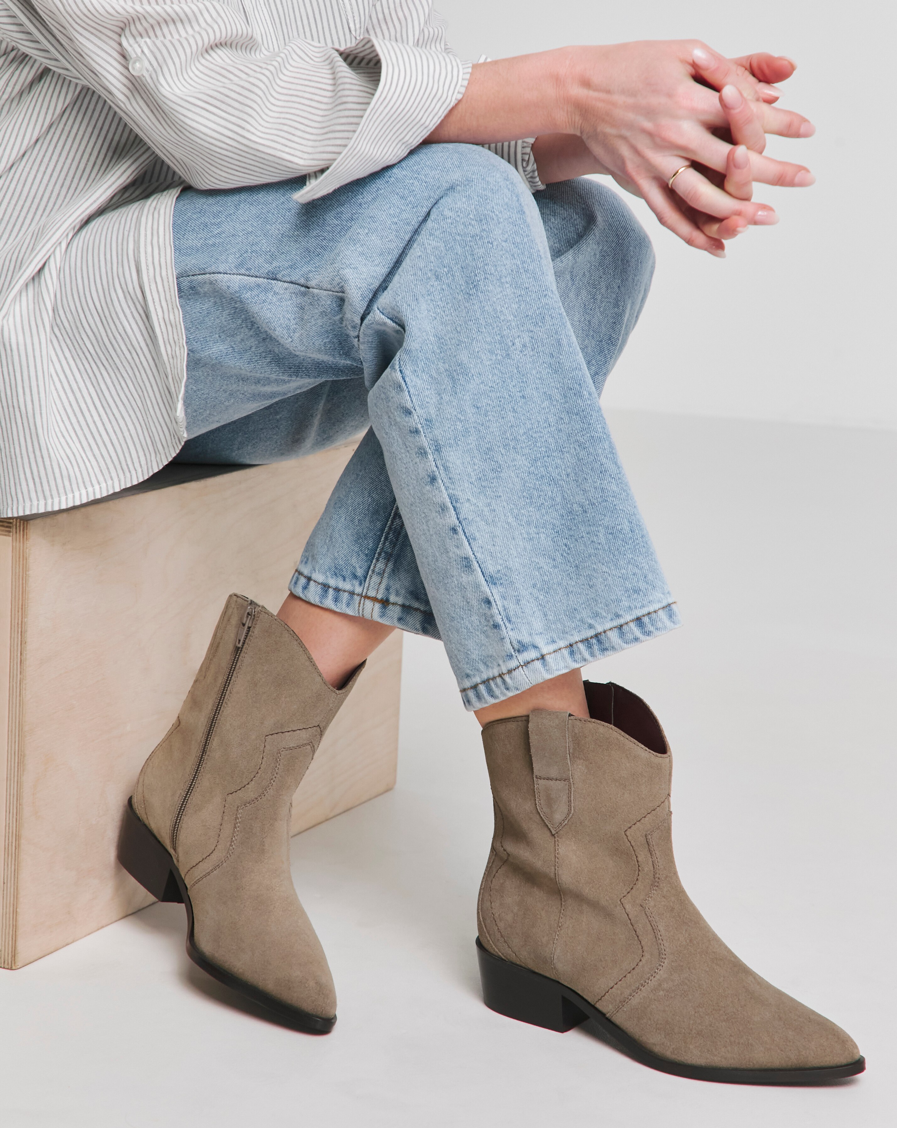Myra Classic Suede Western Ankle Boot - Extra Wide Fit (EEE) | JD