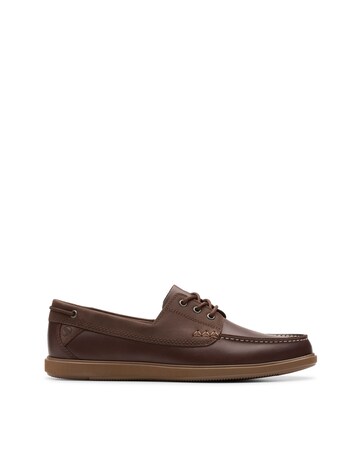 Clarks Bratton Boat Shoe - Dark Brown Leather