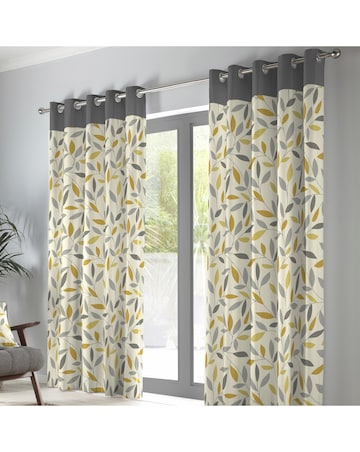 Fusion Beechwood Eyelet Curtains