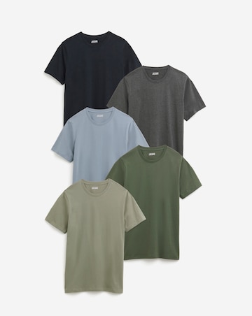 5 Pk Multi Crew T-Shirts Extra Long