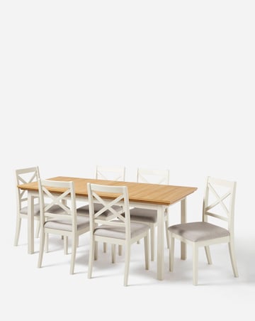 Julipa Ashford Extending Dining Table with 6 Ashford Chairs